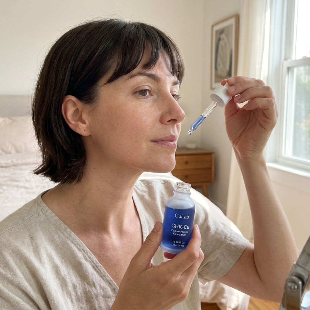Applying CuLab serum from dropper